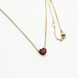 David Yurman 18K Gold Garnet Chatelaine Heart Pendant Necklace